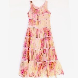 NEW Sundance floral silk tiered maxi dress